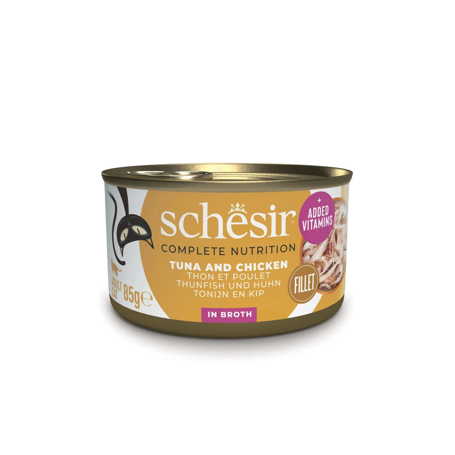 Schesir Wet Cat Food In Broth Can Tuna With Chicken - 85g - Image 2