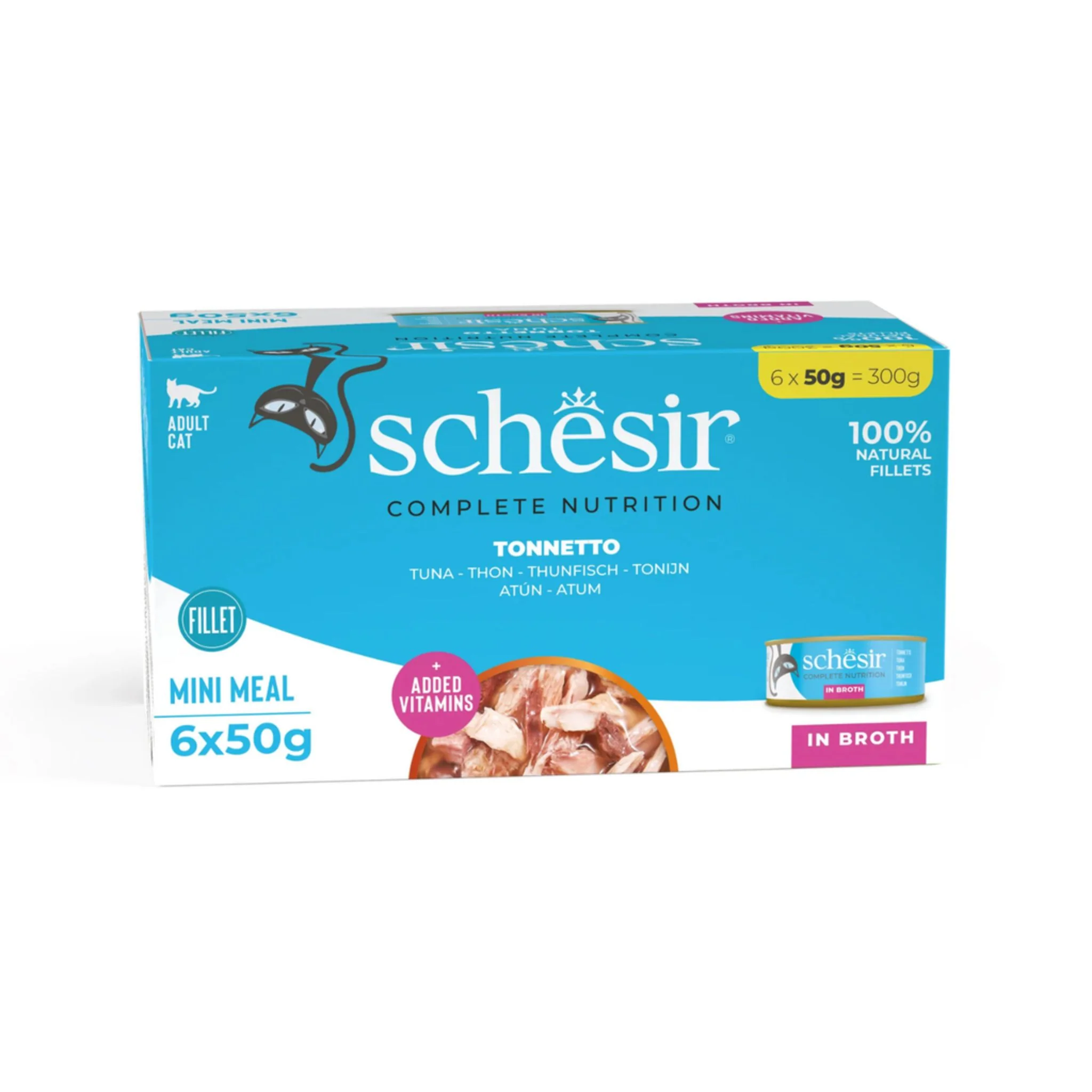 Schesir Wet Cat Food In Broth Can - Tuna 6X50g - Image 2
