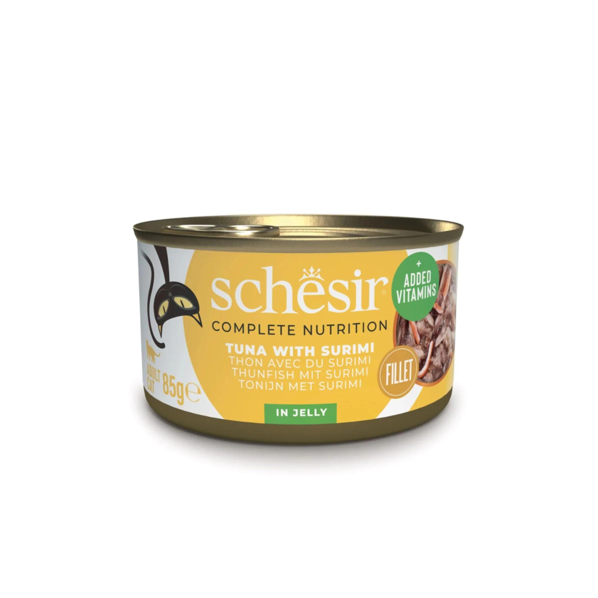 Schesir Wet Cat Food In Jelly Can- Tuna With Surimi - 85g - Image 2