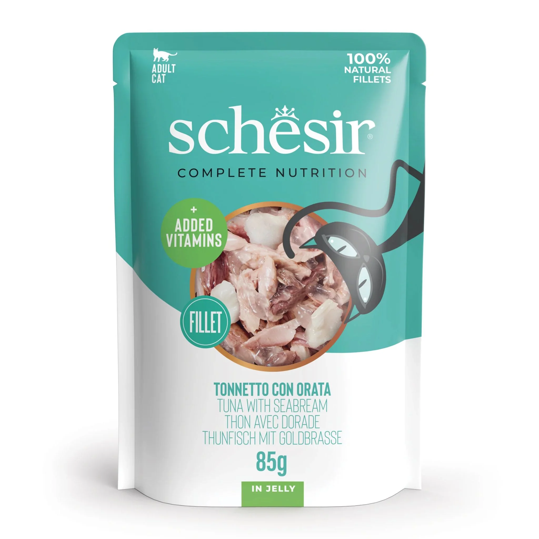 Schesir Wet Cat Food In Jelly Pouch Tuna With Seabreem  - 85g - Image 2