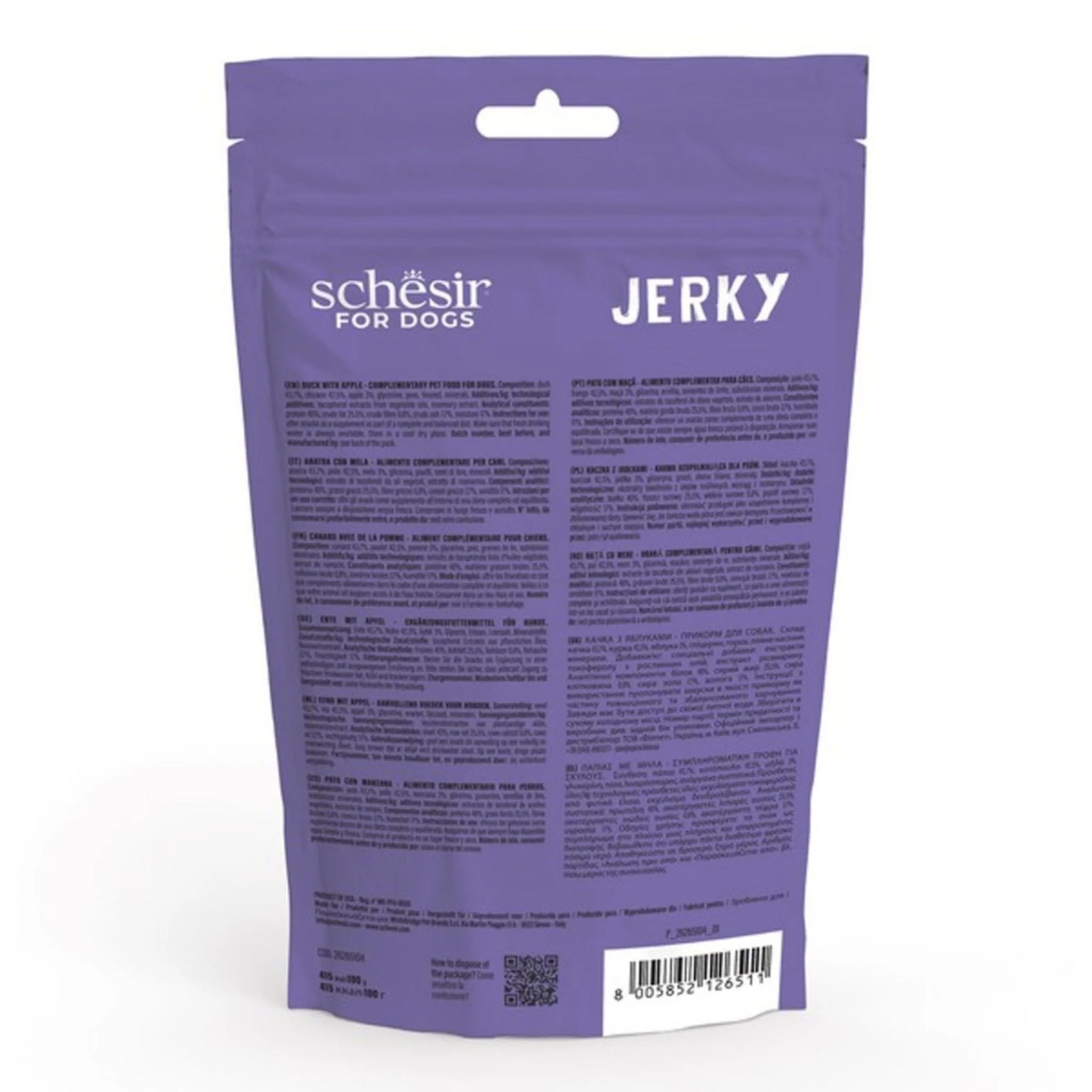 Schesir Dog Jerky Grain Free Duck With Apple - 145G - Image 2