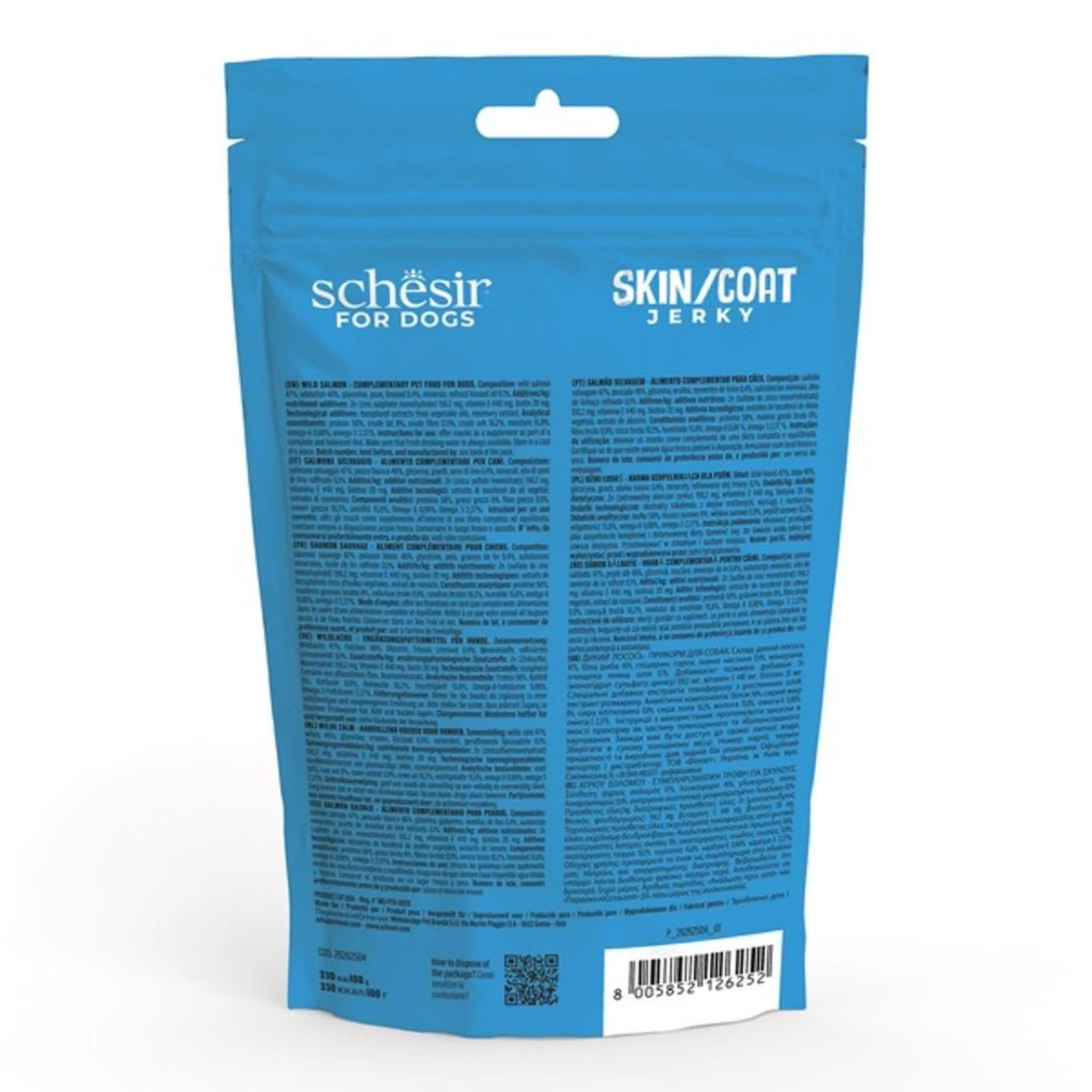 Schesir Dog Jerky Grain Free Skin & Coat Salmon - 115G - Image 2