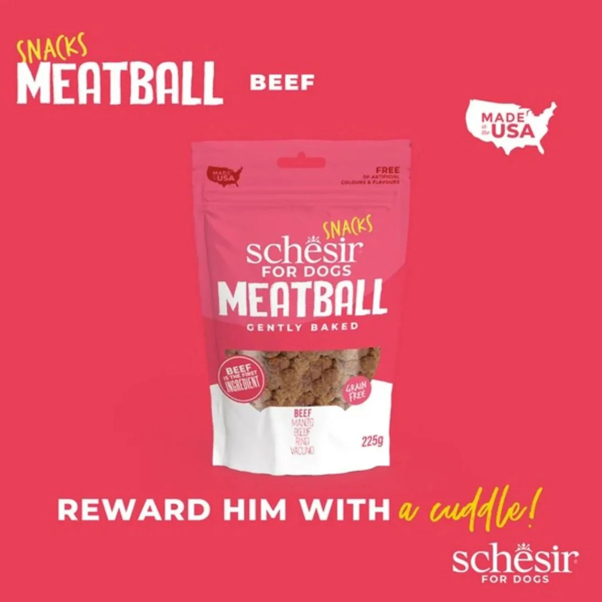 Schesir Dog Meatballs Grain Free Baked Beef - 225G - Image 3
