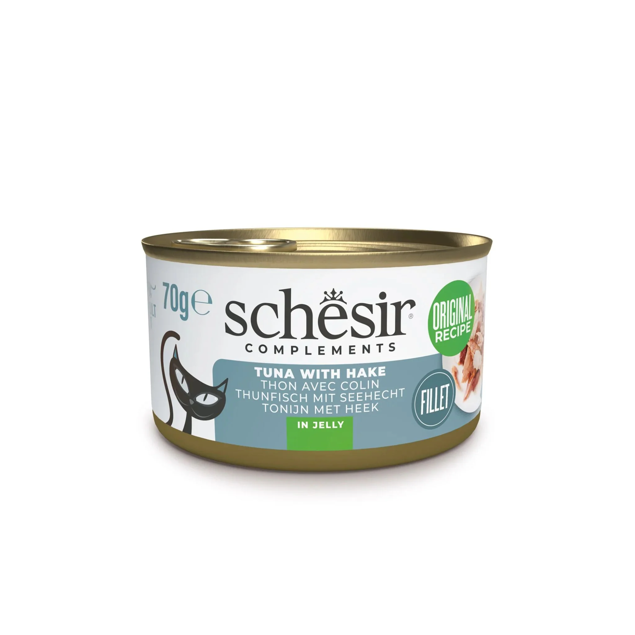 Schesir Complements Cat Wet Food In Jelly Can- Tuna With Hake - 70g - Image 2