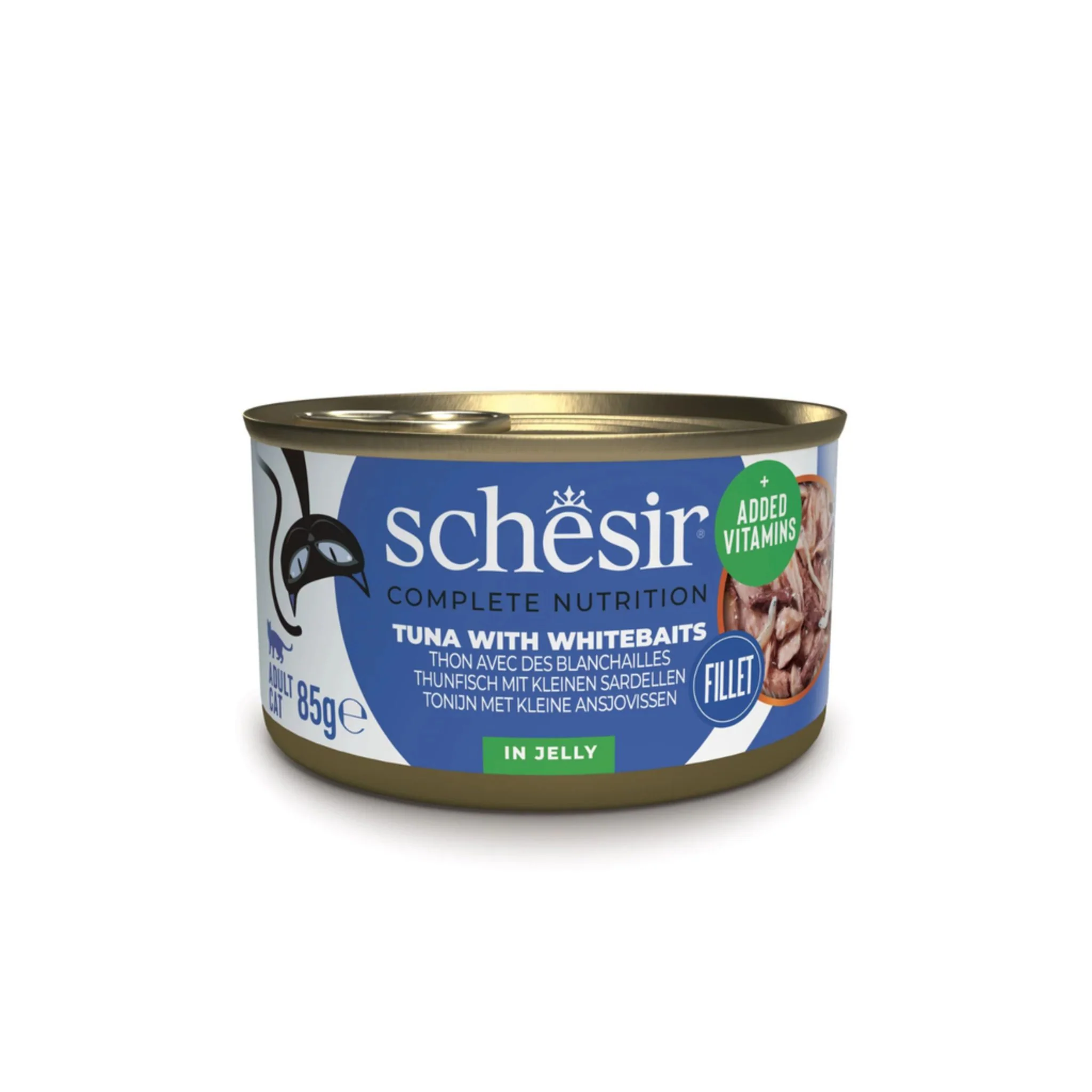 Schesir Wet Cat Food In Jelly Can- Tuna With Whitebait - 85g - Image 2