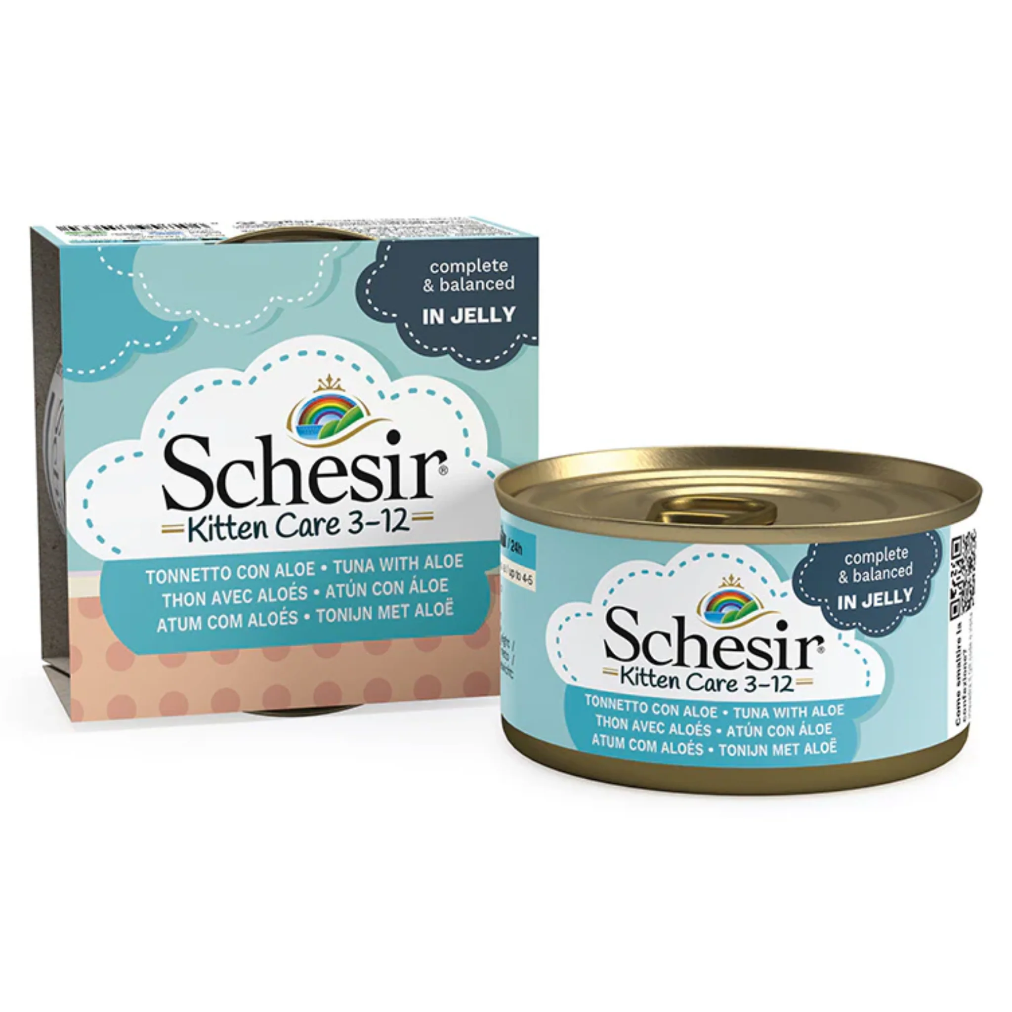 Schesir Kitten Care- Can In Jelly 3-12 Tuna With Aloe Wet Food - 85g - Image 2