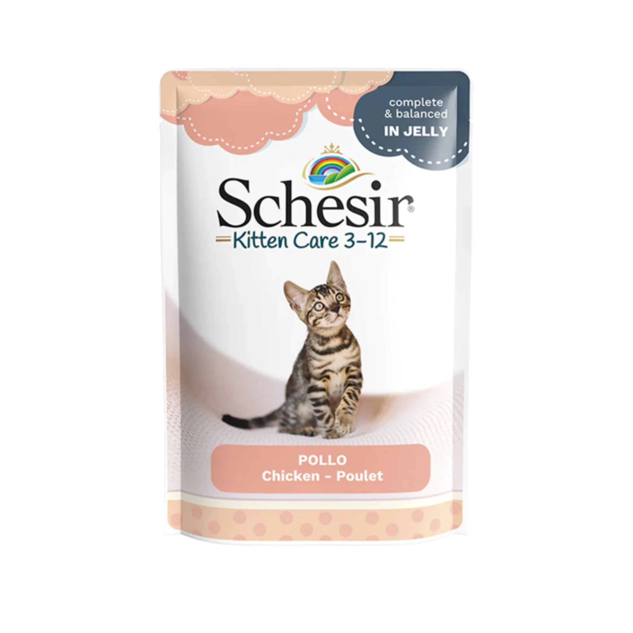 Schesir Kitten Care 3-12 In Jelly Chicken Pouch - 85g - Image 2