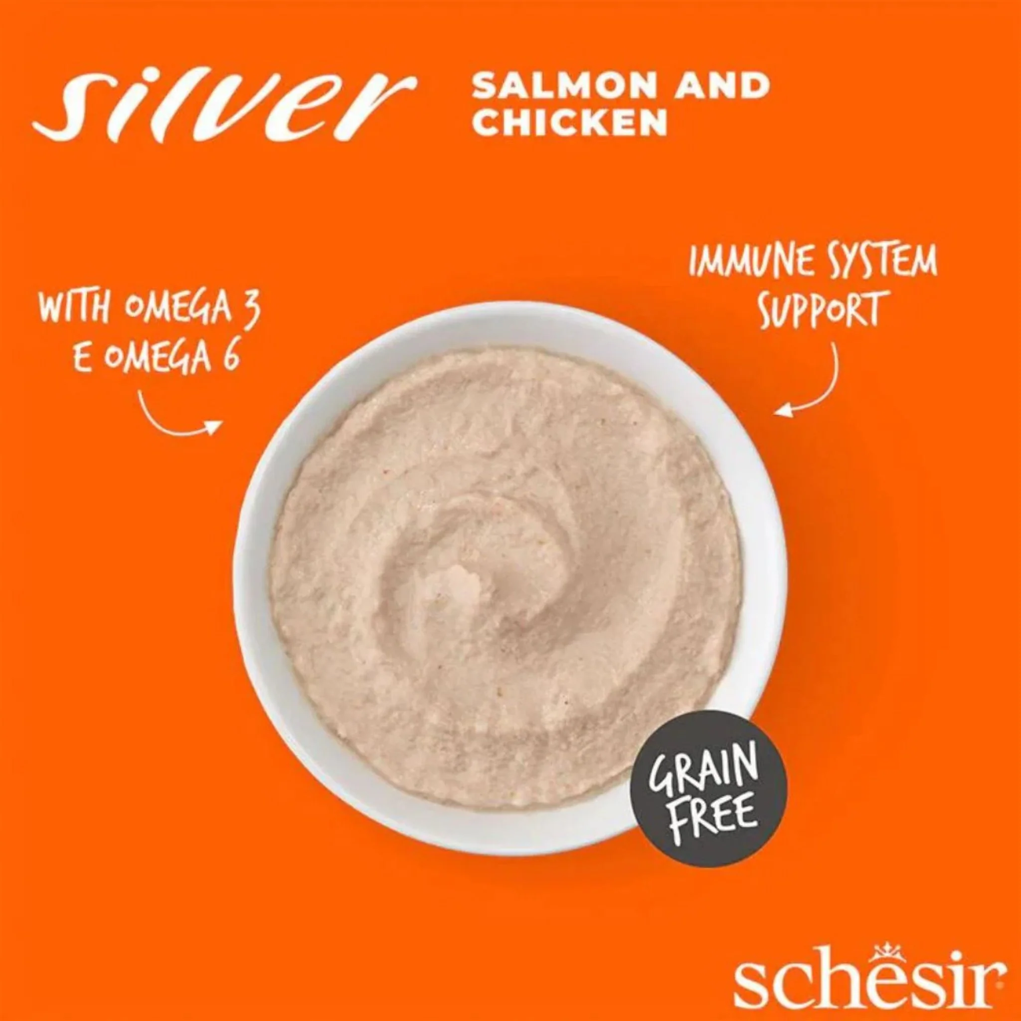 Schesir Silver Senior Cat Mousse Salmon & Chicken - 80G - Image 2