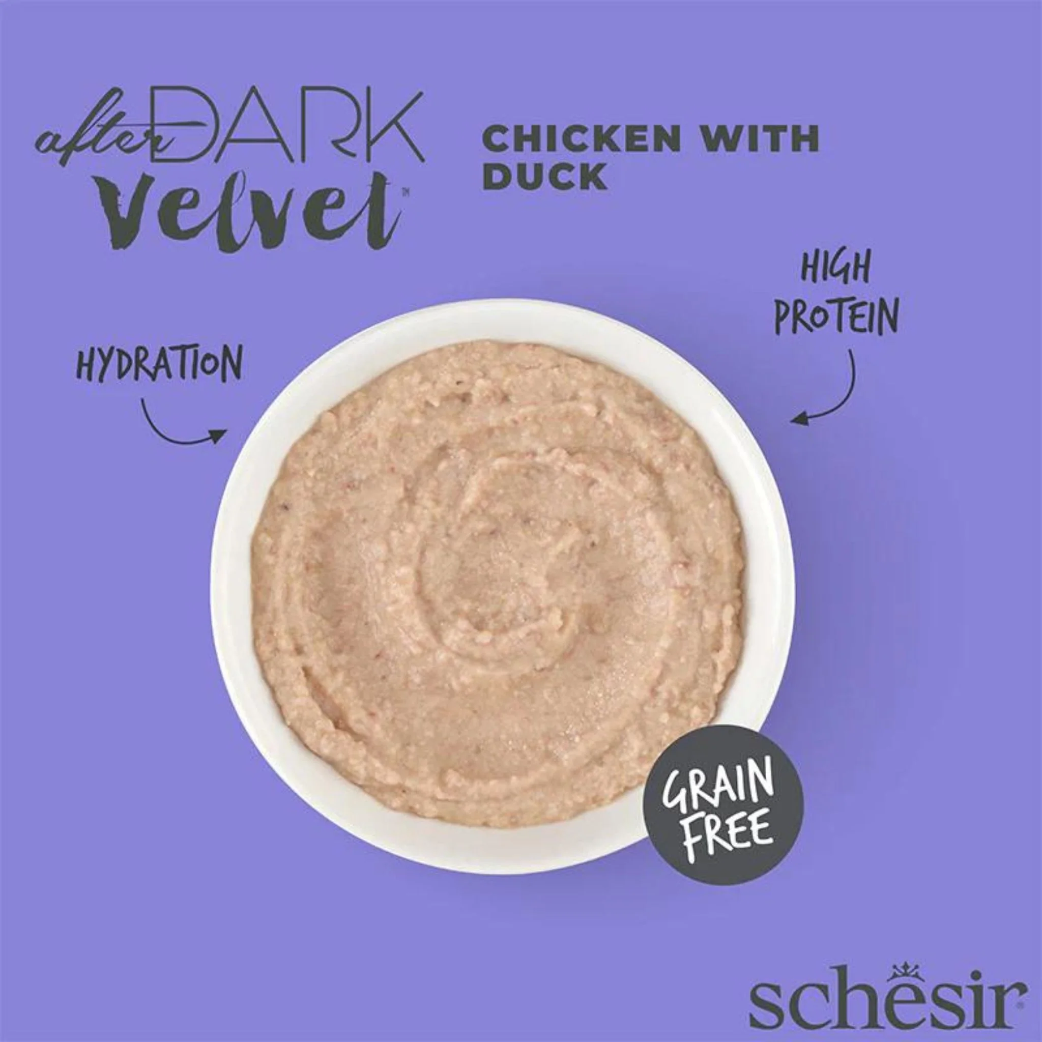 Schesir After Dark Velvet Mousse Chicken With Duck Cat Food Pouch - 80g - Image 5