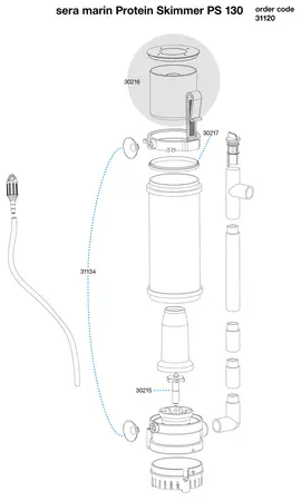 Sera Marine Protein Skimmer Saltwater Tank Foam Filter - PS 130 - Image 2