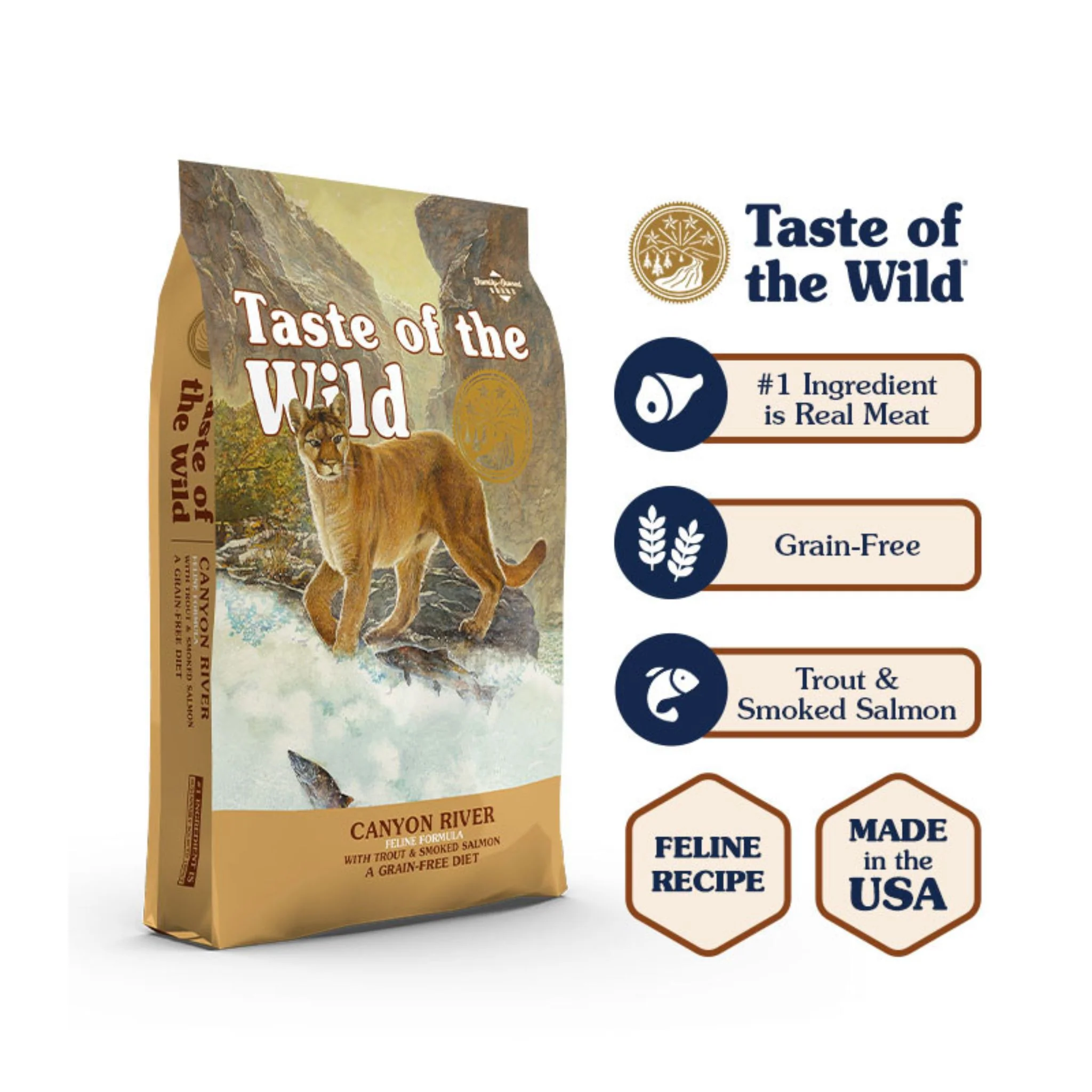 Taste Of The Wild Canyon River Feline Recipe With Trout & Smoked Salmon Cat Dry Food - 2kg - Image 2